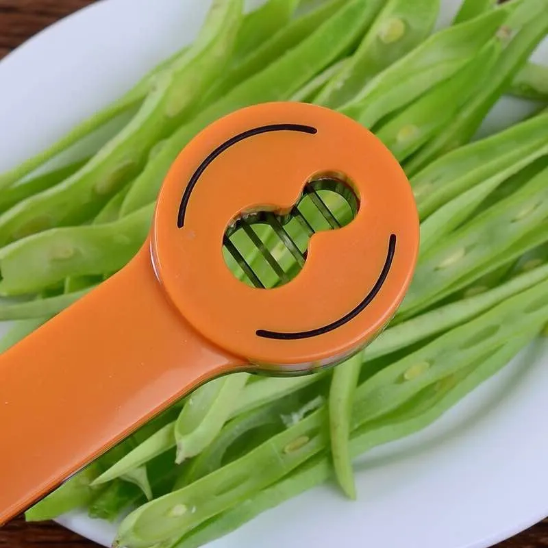 Креативный зеленый нож для фасоли резак с ручкой овощерезка слайсер кухонный