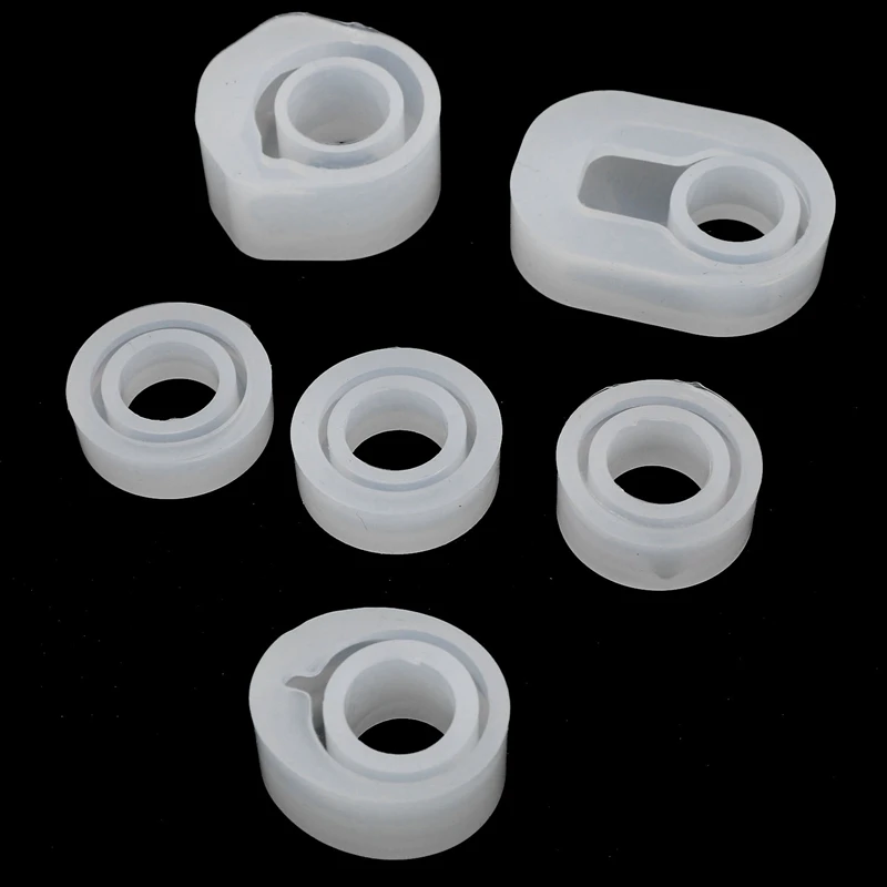

6 Pieces Assorted DIY Silicone Ring Mold for Resin Jewelry Making Craft