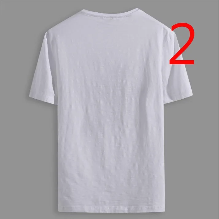 

2019 new summer ice silk cotton short-sleeved T-shirt men's lapel solid color loose men's business tide