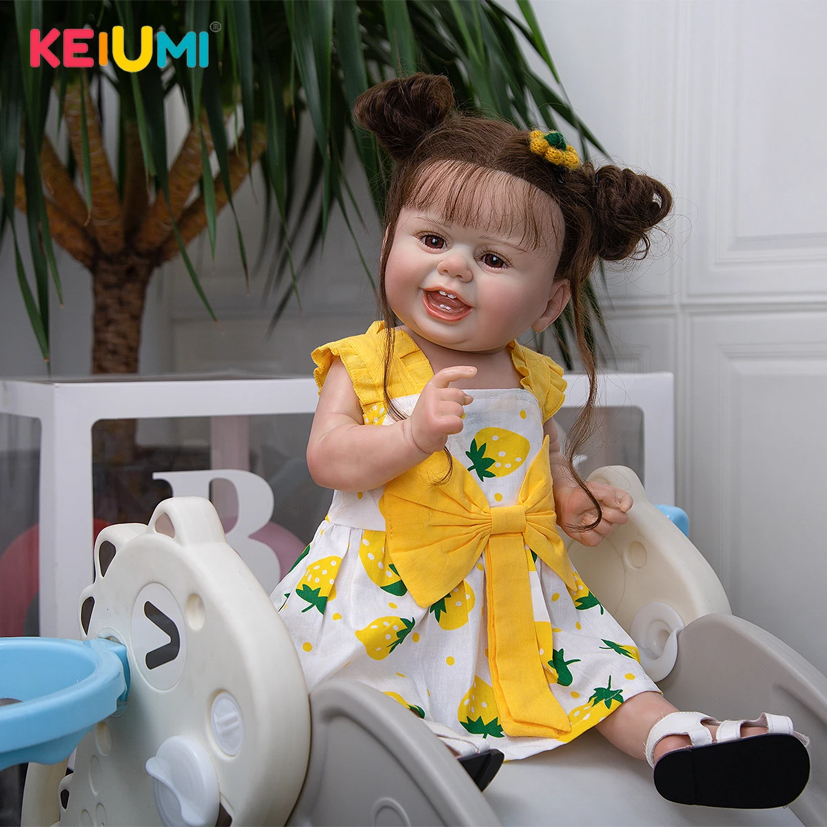 Улыбающиеся волосы Reborn Baby Dolls 22 дюйма виниловые куклы силиконовые
