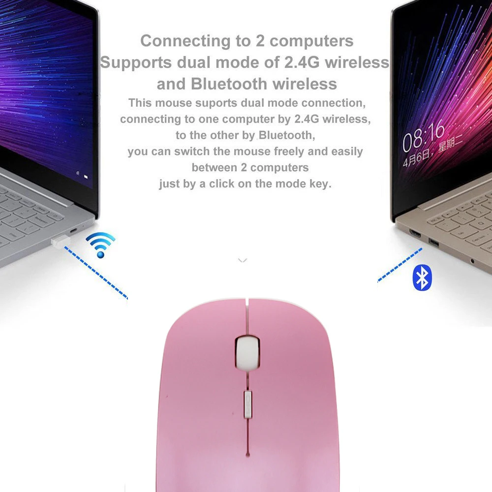 CHYI Bluetooth мышь для Macbook Air 2,4G беспроводная мышь перезаряжаемая Бесшумная ультратонкая Mause эргономичная Портативная оптическая мышь