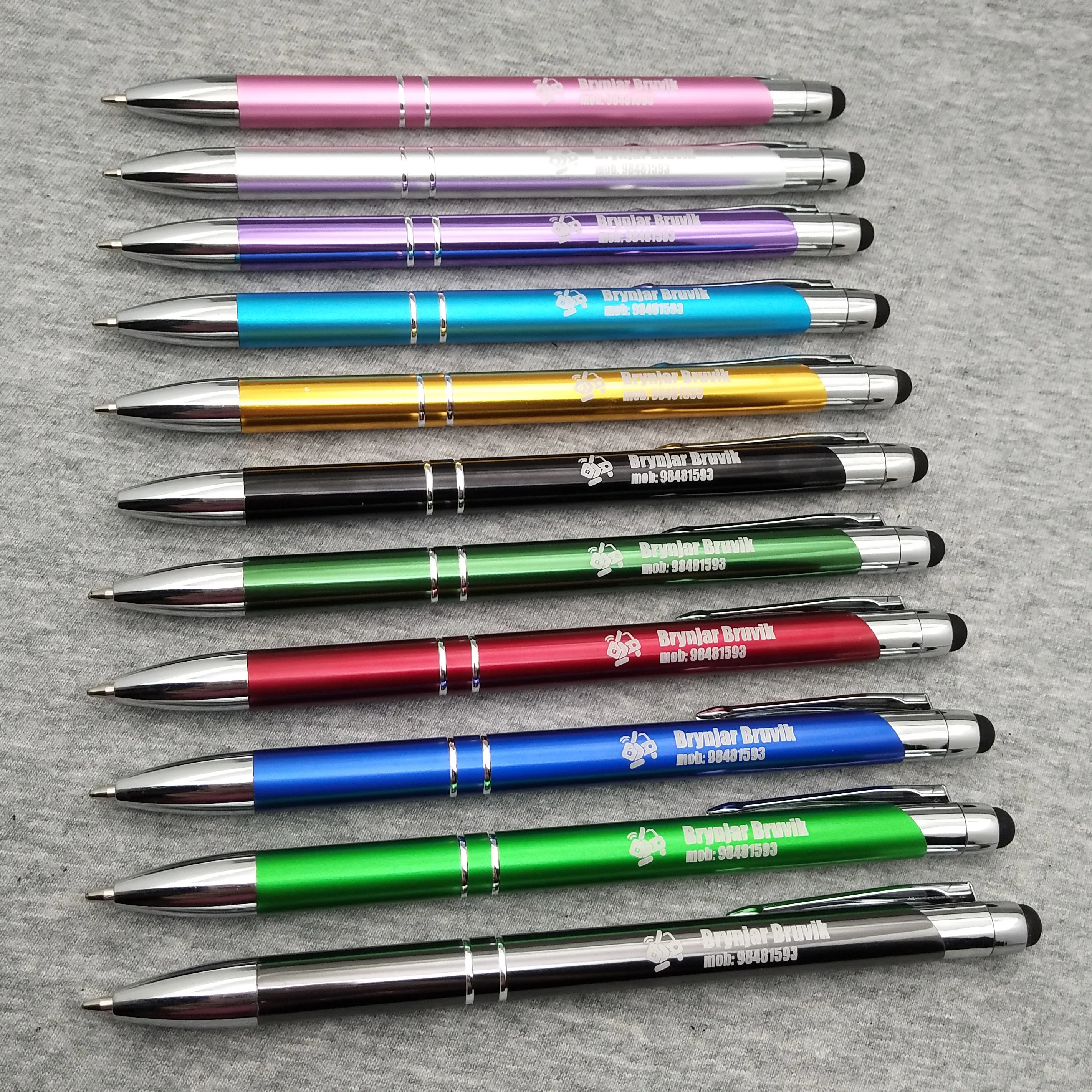 Free Shipping Personalized New design Metal ballpoint pens Touch Stylus Pen personalised with name wedding gifts for bride images - 6
