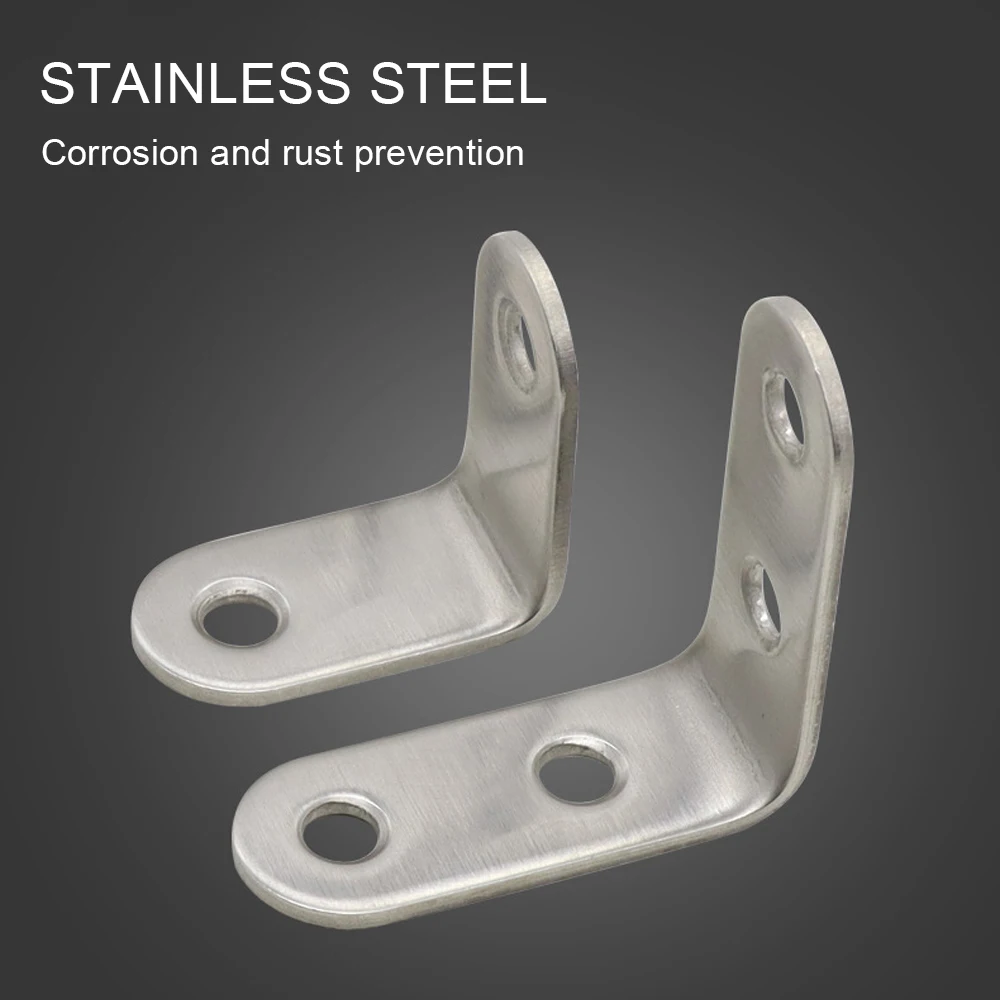 

30pcs thick stainless steel right-angle corner code L-shaped bracket fixing piece 90 degree wood board shelf support connector