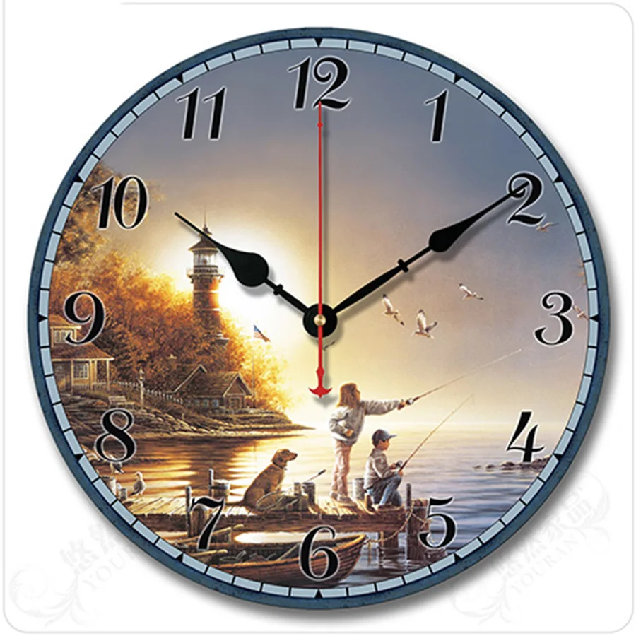 Wall Clock Silent Wooden Rose Nordic World Modern Home Large Wand Klok Big Watches Decor Shabby Chic BB50W | Дом и сад