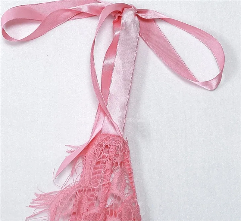 

New Fashion Women's Pink Sexy Sleeveless V-Neck Lace Bra Nightwear Sleepwear Babydoll