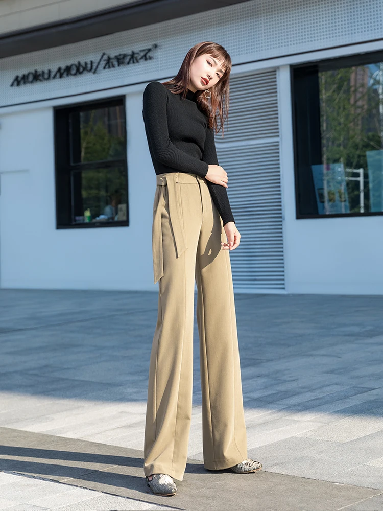 Осень ощущение широкие брюки женские 2019 осень и зима новый костюм повседневные
