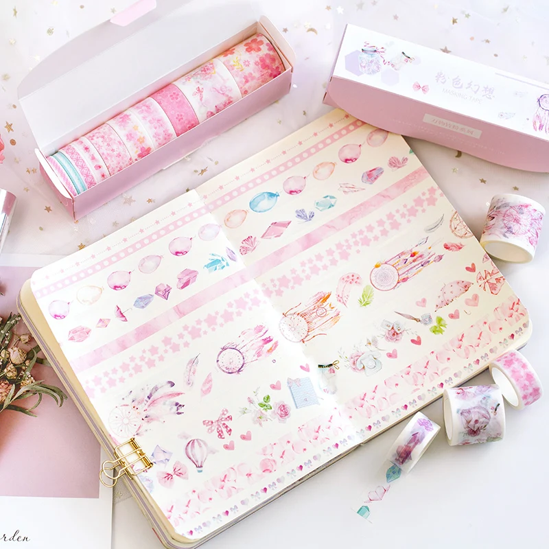 10 шт. Kawaii васи лента розовая маскирующая Лента Сделай Сам Скрапбукинг
