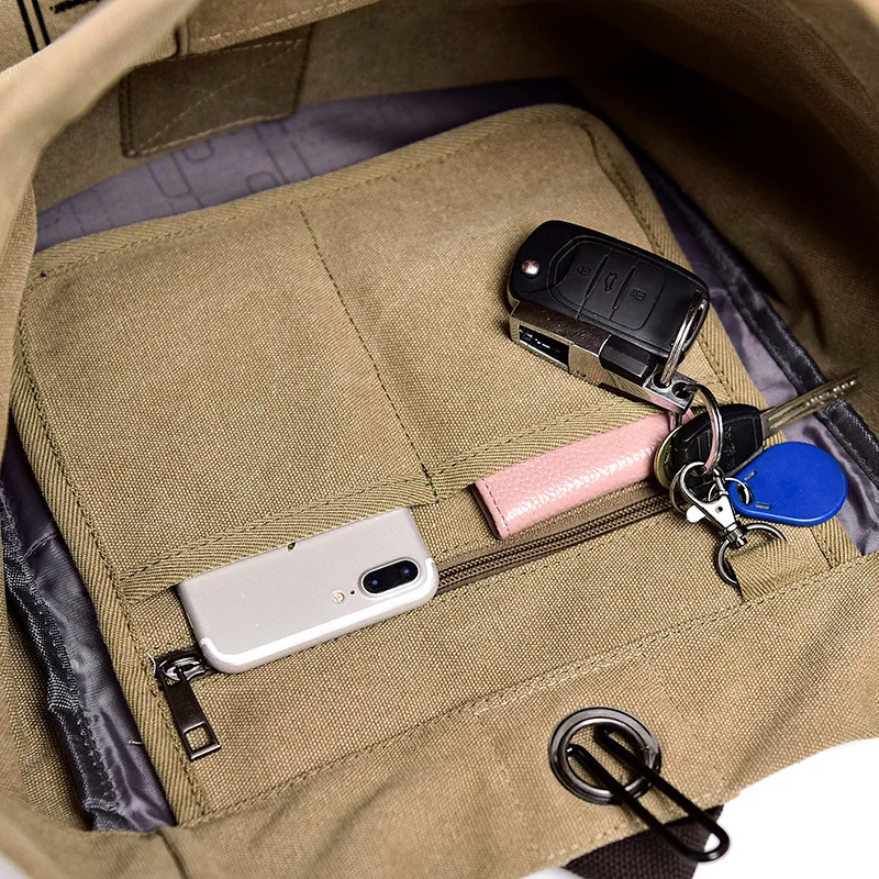 Молодежный спортивный рюкзак качественный холщовый для отдыха на открытом