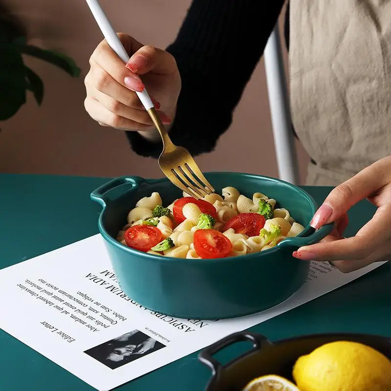 Керамическая миска для рамен милая из Европейского фарфора смешивания риса