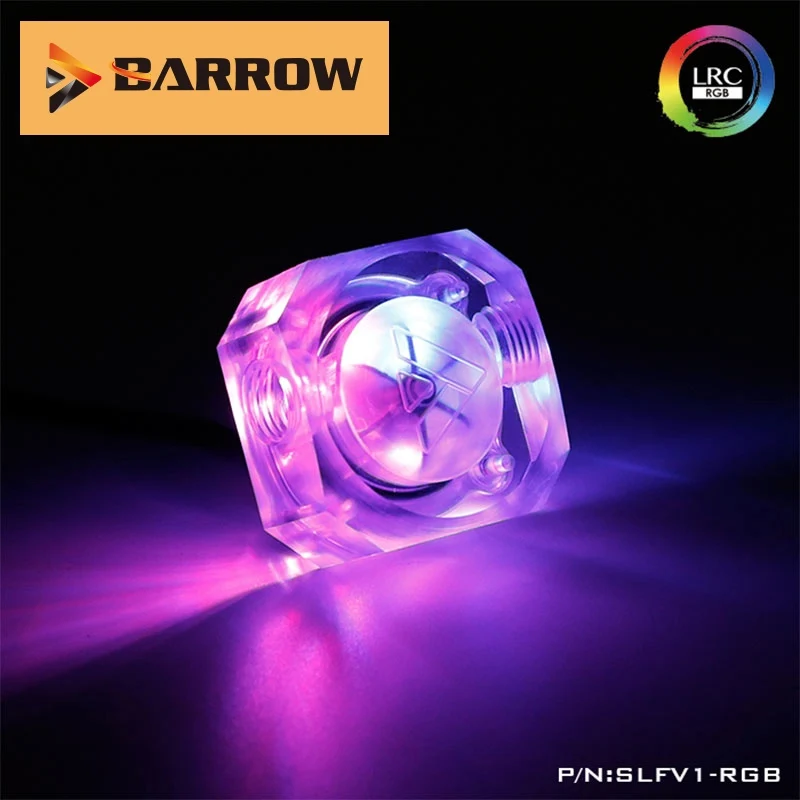 

BARROW Water Flow Velocity Meter / Water Cooler System Transparent 5V 3PIN / 12V 4PIN Header RGB connect to AURA SYNC SLFV1-RGB
