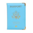 Женская Обложка для паспорта, из ПУ кожи, розового и золотого цвета
