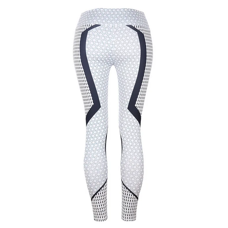 

New Printed Honeycomb Black And White Dot Hip Elastic High Waist Anti Cellulite Leggings