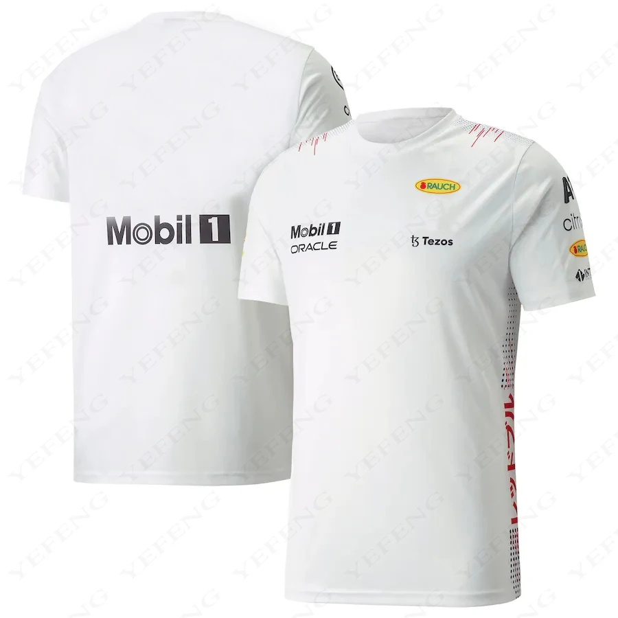 

Мужская футболка с коротким рукавом, Красная футболка с коротким рукавом, футболка для гоночной команды F1, дышащий Повседневный Топ, 2021