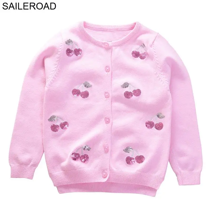 W19306 sweater SAILEROAD 2-7 лет свитер девушка однобортный малыш кардиган единорог вышивка детские свитера для детской одежды - Цвет: W19306 sweater