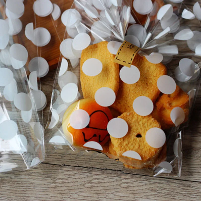 13x21 см 95 100 шт. пакеты для печенья и конфет в белый горошек посылка пакет выпечки