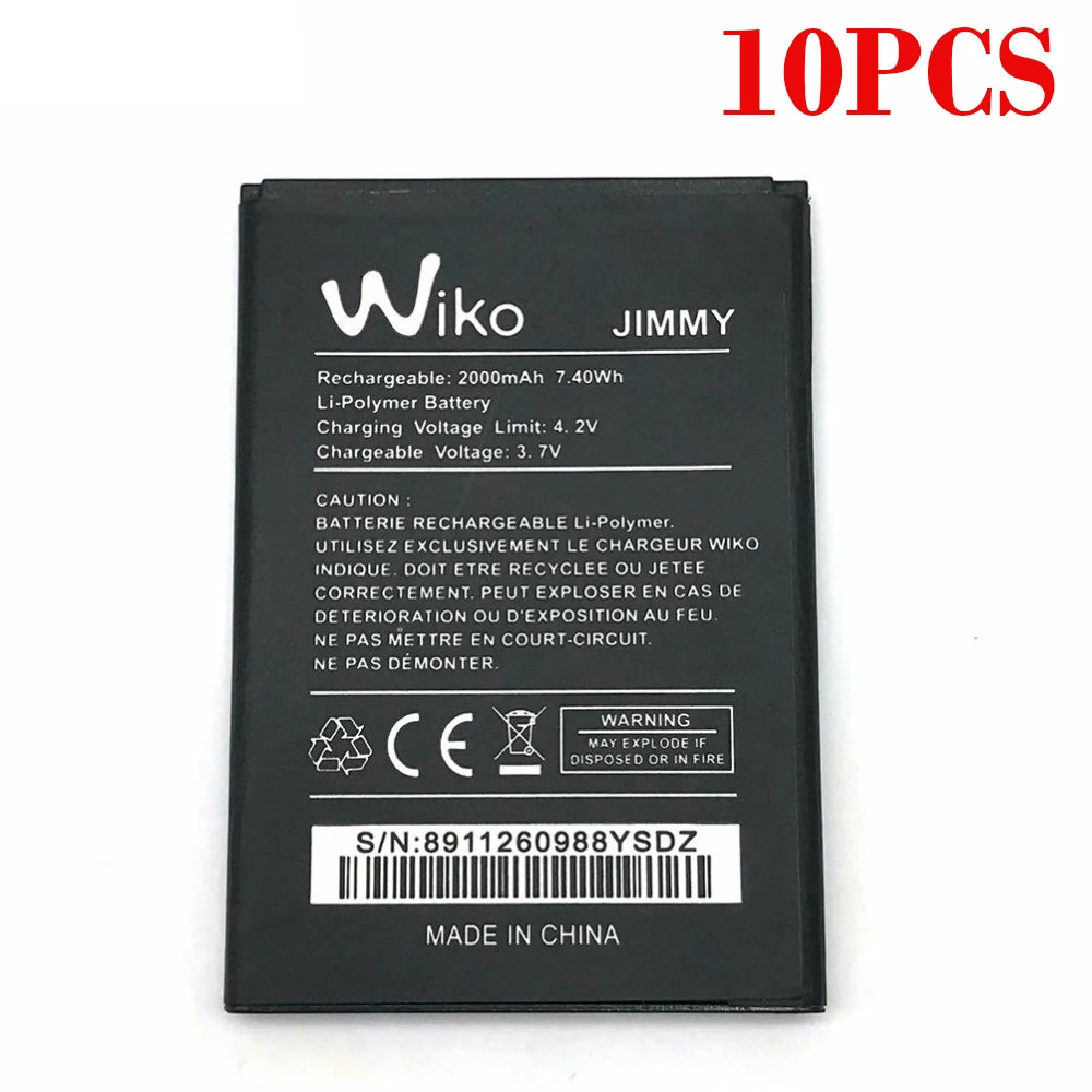 100% оригинальный 10 шт. телефонный аккумулятор Jimmy для Wiko 1700 мАч сменный литий