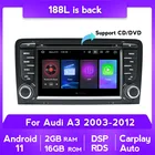 7 дюймов 4 + 64G Android 11 автомобильный стерео радио плеер для Audi A3 8P 2003 - 2012 RS3 Sportback 2011 GPS навигация мультимедийный плеер