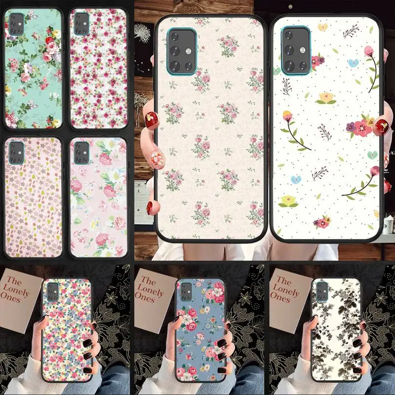 

Vintage floral Phone Case For Samsung A71 A80 A91 A01 A02 A11 A12 A21 A31 A32 A20E Cover Coque