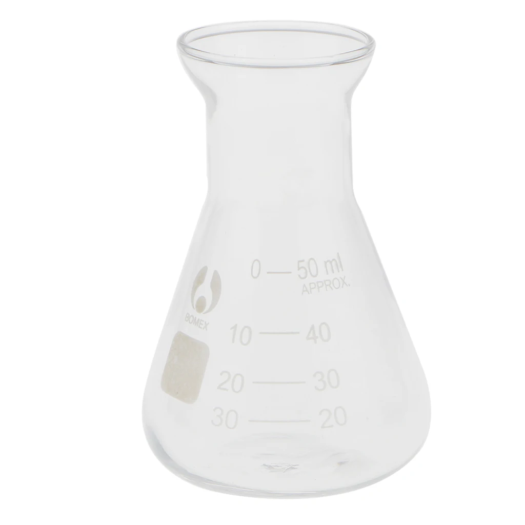 

Стеклянная колба, колба Erlenmeyer, боросиликатное стекло-50 мл, прозрачная