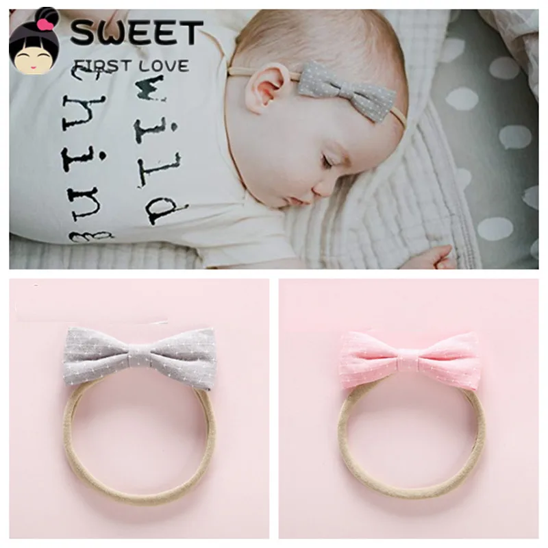 

Printed Dot Bow Nylon Soft Headband For Children Girls Hair Band Kid Elastic Stretch Headbands Cute Headwear Hair Accessories