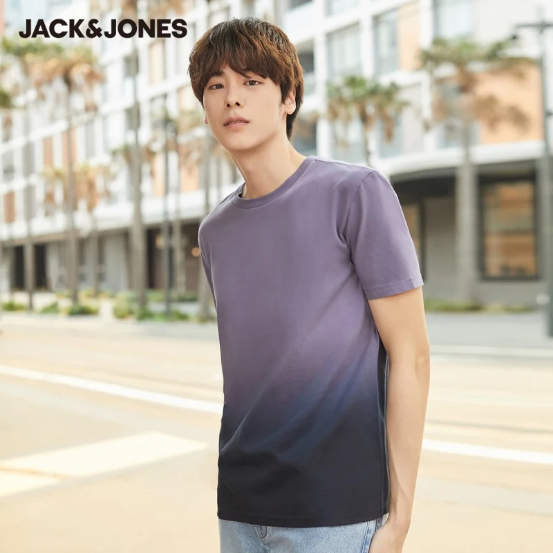 Мужская футболка с круглым вырезом JackJones 100% хлопок градиентом короткими рукавами