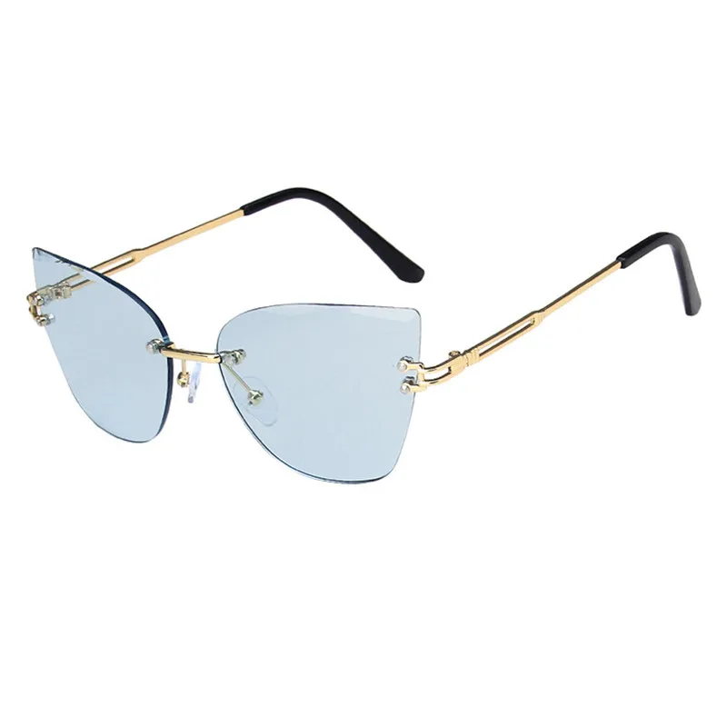 

New Rimless Cat Eye Sunglasses Women Eyewear Cateye Eyeglasses Anti-UV Sun Glasses Female Shades Oculos De Sol