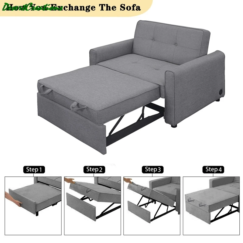 

Convertible Armchair, Sleeper Chair Bed, Multi-Functional Adjustable Single Bed Chair With USB Port For Small Space