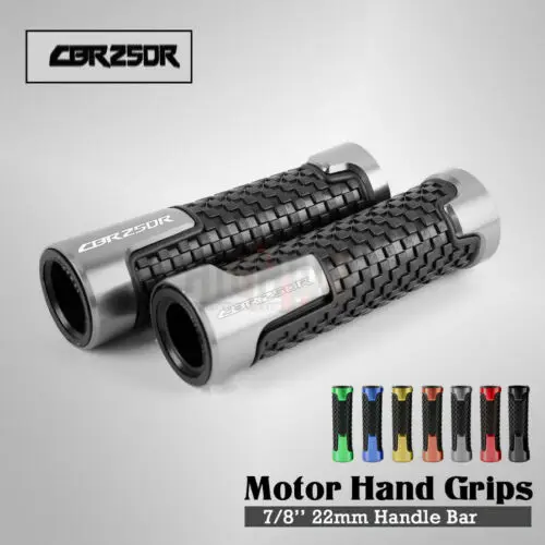 

1 Pair 7/8" 22mm Universal Motorcycle Handle Grips CNC Aluminum+Rubber Handlebar for Honda CBR250R CBR 250R CBR250 R 2011-2020