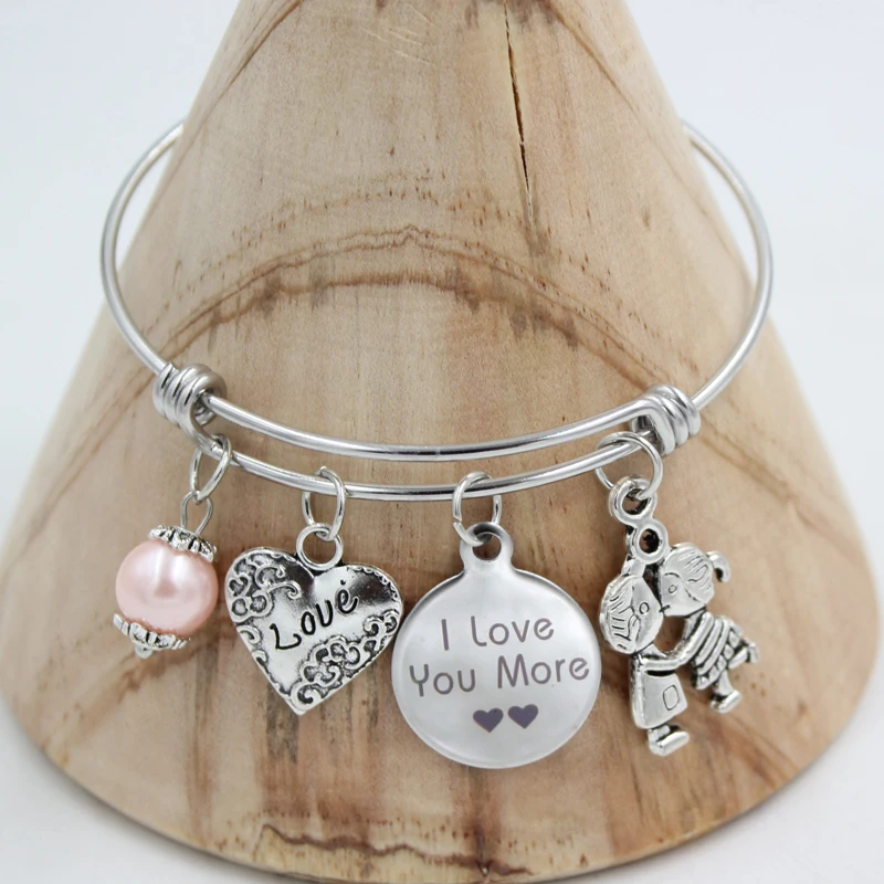

1PC Valentine Jewelry Heart Bracelet&bangle Stainless Steel Wire Bangles Men Women Bracelets For Valentine Lovers Gifts