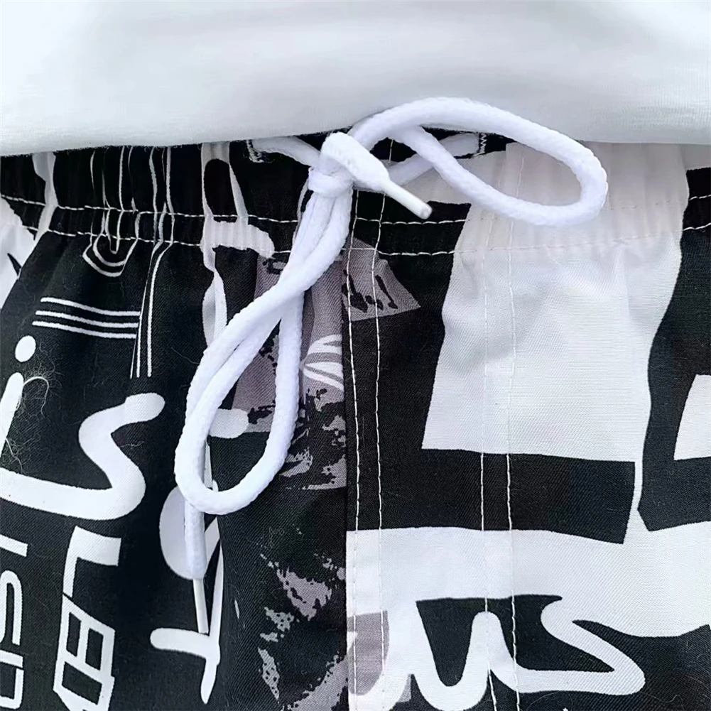 

Men and Women Board Shorts Printed Beach Trunks Loose Drawstring Casual Shorts Quick Dry Shorts Summer Casual shorts with Pocket