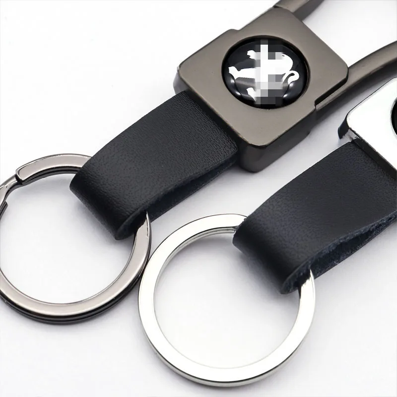 

car accessories gift metal leather portable car logo keychain apply to PEUGEOT-RCZ 108 208 301 308 407 508 2008 3008 5008 Rifter