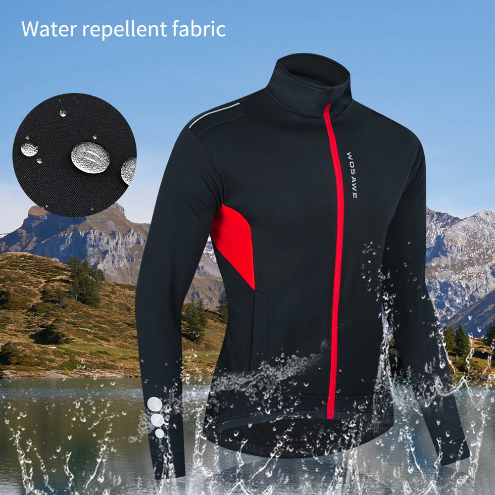 Мужская зимняя велосипедная куртка WOSAWE теплая ветрозащитная ветровка одежда для