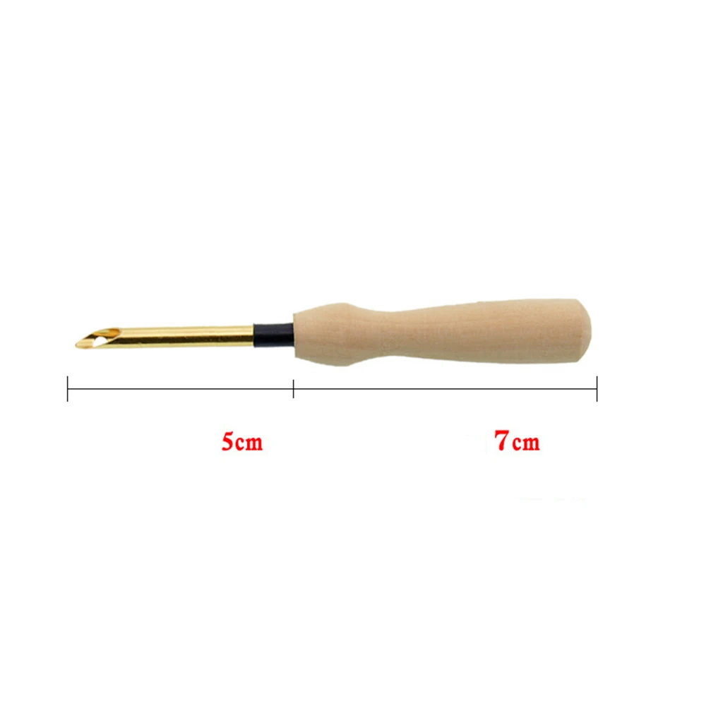 

Sewing Punch Needle Knitting Embroidery Pen Wooden Handle Weaving Sewing Felting Craft Punch Threader DIY Sewing Accessories