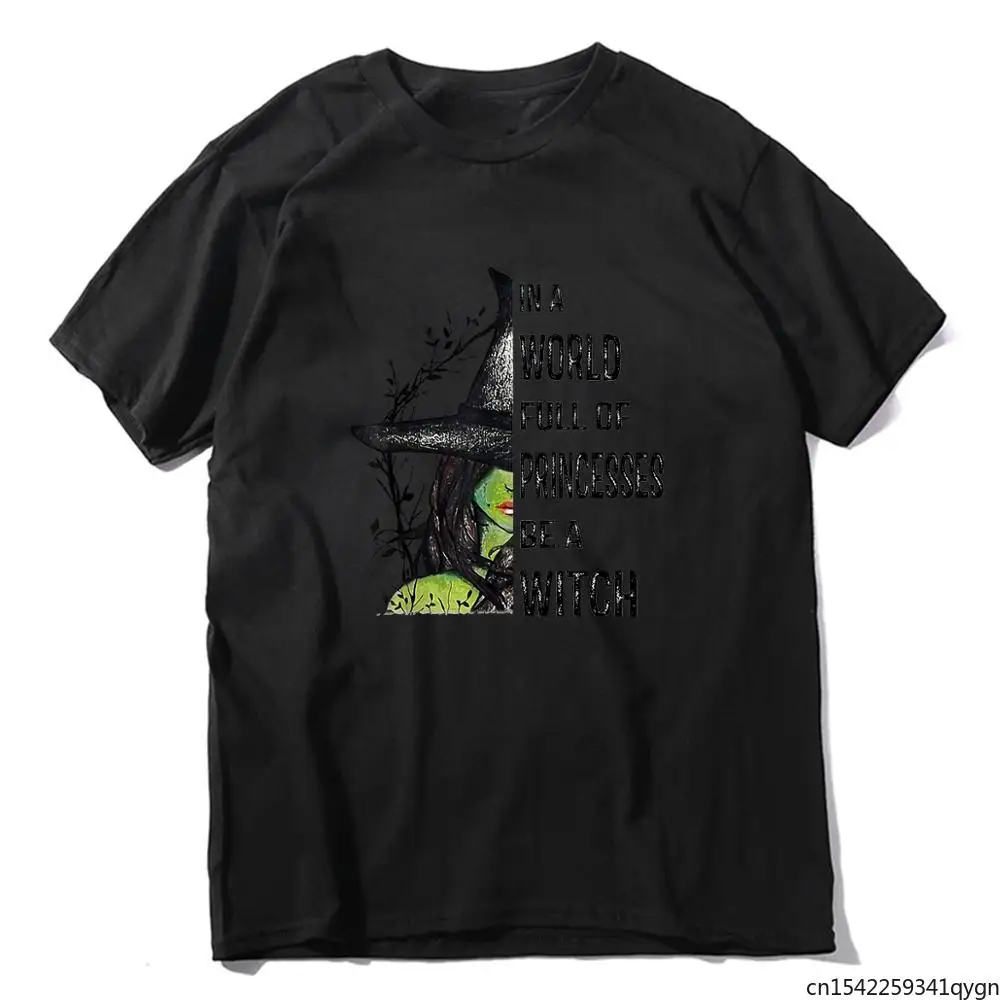 

Summer Fashion In A World Full of Be A Witch Gift Vintage Men's Neck Short Sleeves T-Shirt Women Tee