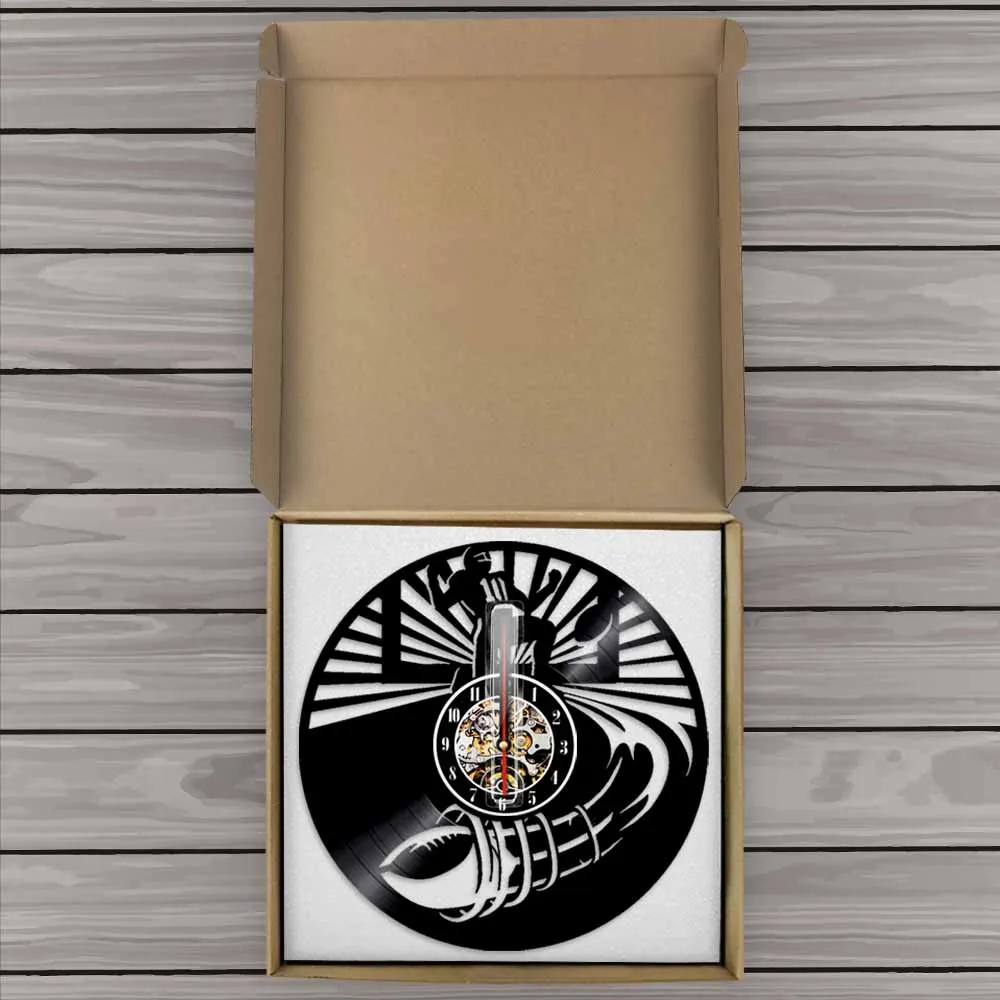 Регби Америка футбол проигрыватель виниловые настенные часы современный дизайн