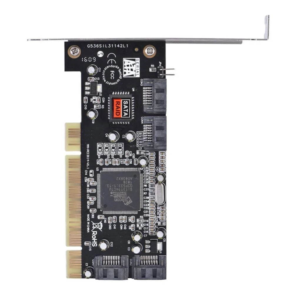 Плата расширения PCI 4 порта SATA плата с чипсетом Sil 3114 совместимая Спецификацией
