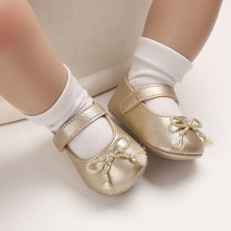 

Милая обувь для маленьких девочек и мальчиков, обувь принцессы, однотонные туфли на плоской подошве, детская повседневная обувь с бантом, ве...