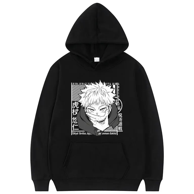 

Japan Manga Style Jujutsu Kaisen Itadori Yuji Pattern Print Hoodies Men Casual Fashion Hooded Women Harajuku Sweatshirt COTTON