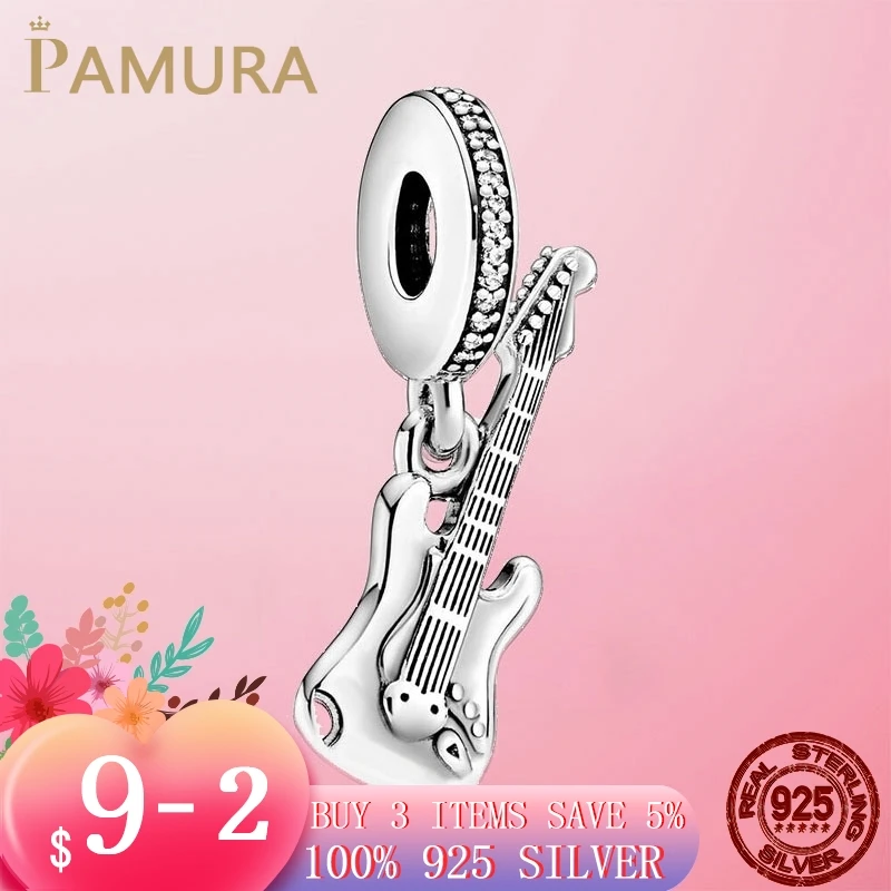 Изысканные ювелирные изделия 925 пробы серебро Электрогитары с позолоченным