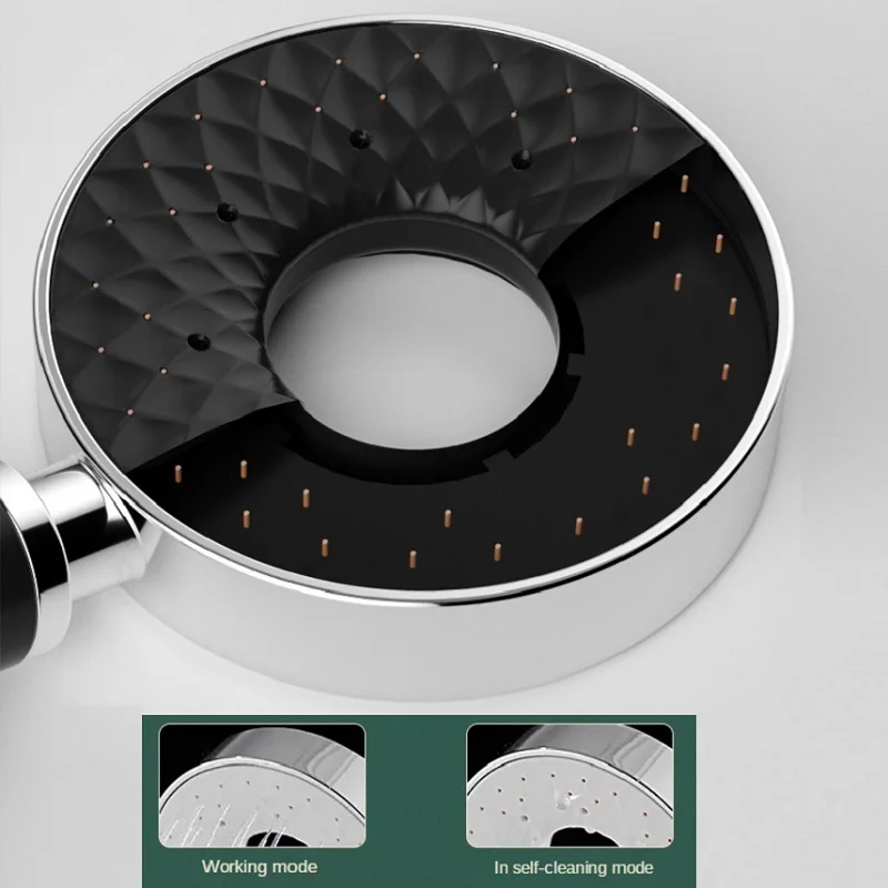 automatic self cleaning shower head donut shape hand held abs electroplating pressurize bathtub faucet bathroom accessories free global shipping