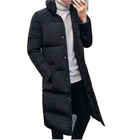 Куртка мужская зимняя длинная, толстая хлопковая парка, Повседневная модная одежда