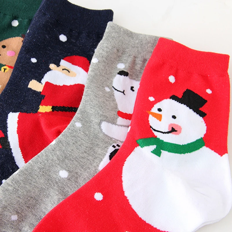 Cotton Socks Cute Funny Women Sock Colorful Cartoon Kawaii Santa Elk Socks Christmas Gift For Girls Cute funny design#F