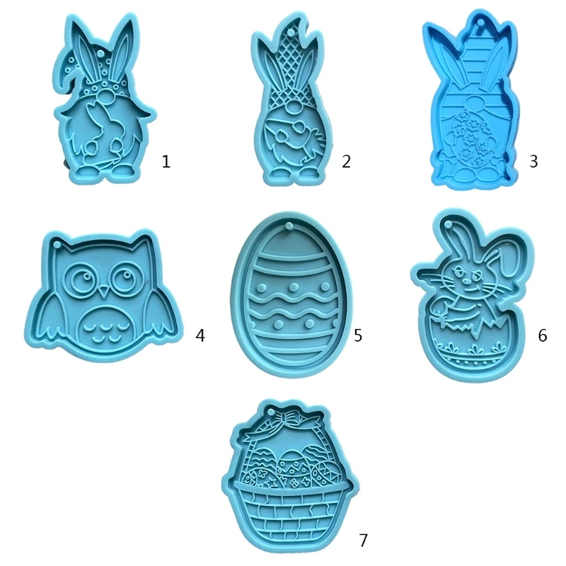 

DIY Crafts Jewelry Epoxy Resin Mold Dwarf Rabbit Keychain Pendant Silicone Mould