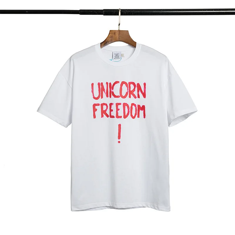 

French Street votements short sleeve T-shirt VTM white print casual loose short sleeve T-shirt