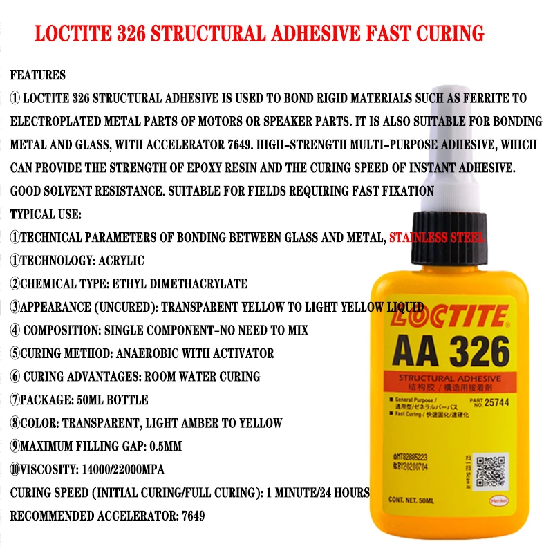 50 мл Loctite-adesivo De Vidro Estrutural326 Cola особенная для Espelho автомобиля Super интерьера
