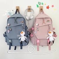 large capacity cute backpack woman 2020 ins schoolbag for teens female korean harajuku high school students backpack ladies blue