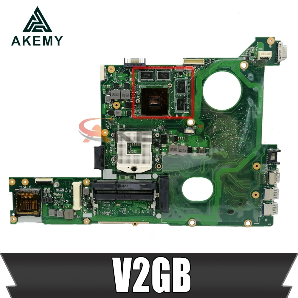 

Akemy N46VB V2GB N46VJ laptop motherboard mainboard For Asus N46V N46VM N46VZ N46VB 60NB0100-MB2 (020) 100% Testad
