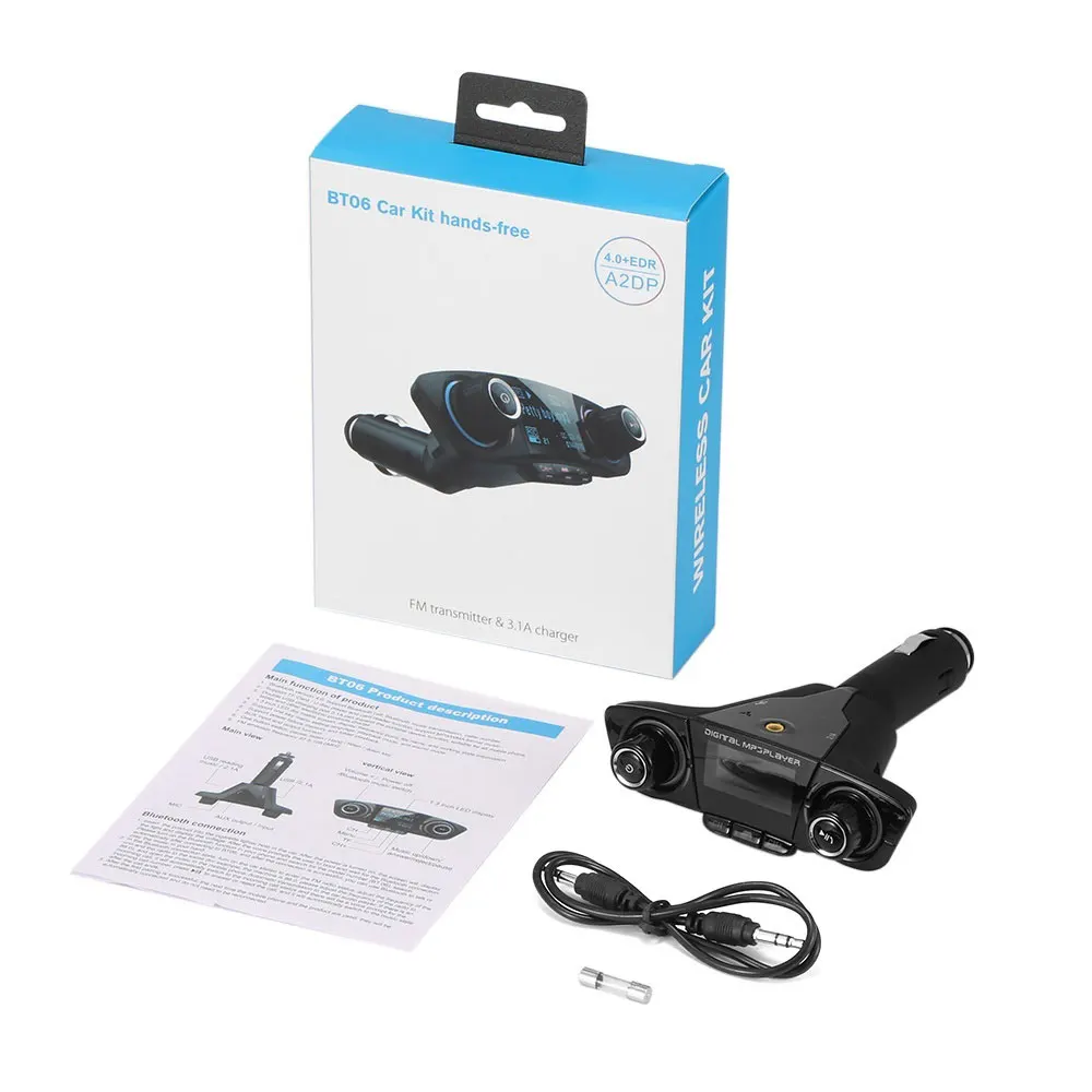 Bluetooth приемник fm передатчик Громкая связь вызов адаптер DC12 24V HFP/HSP A2DP USB зарядка