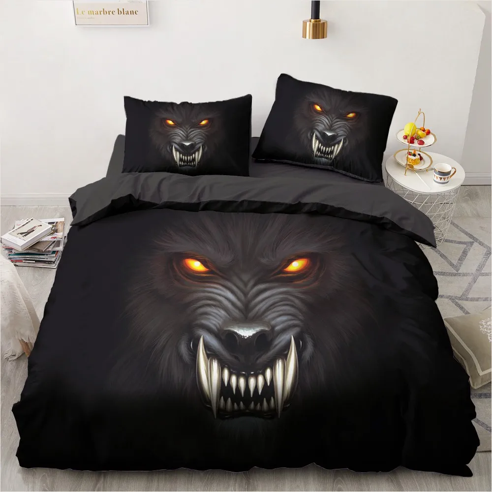 

3D Demon Bedclothes Custom Design Black Duvet Cover Sets Modern Bed Pillow Covers 200*230cm Full Twin Double Single Size