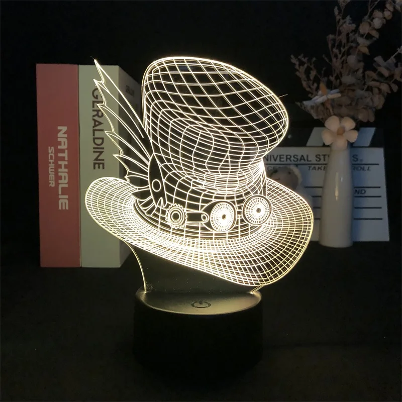 3D ночник с сенсорным датчиком в виде крышки джаза декоративный светильник для